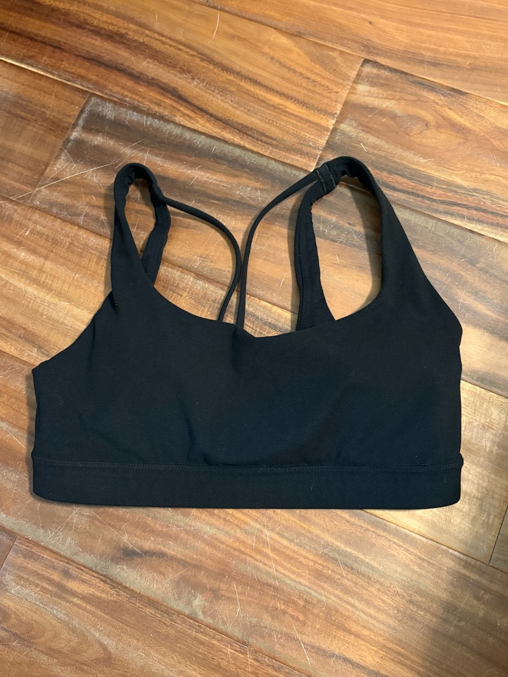 Athleta Black Strappy Sports Bra Light Support Yoga Gym Women‎ Small (0716)